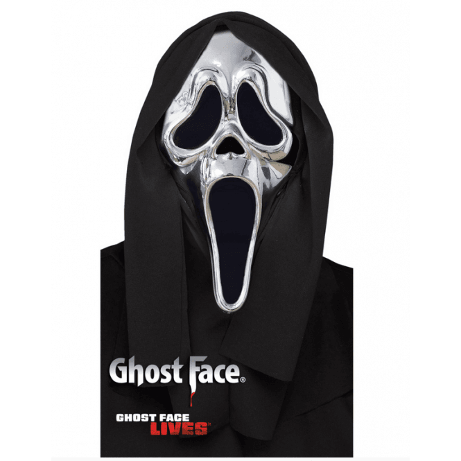 Adult Ghost Face® SILVER Chrome Mask 