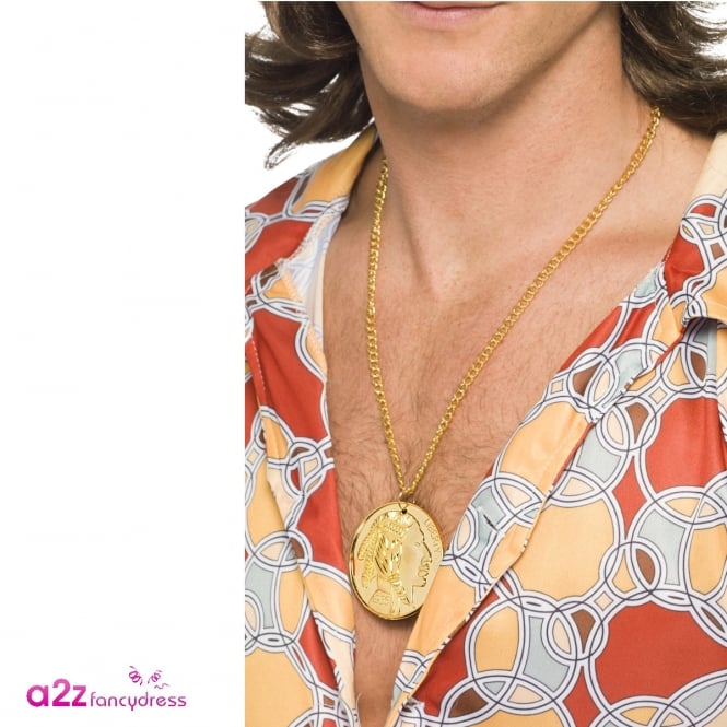 Adult Gold Metal Medallion On Chain 
