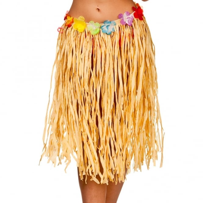 Adult Hawaiian Hula Skirt (Natural) - Plus Size