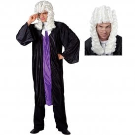 Adult High Court Judge Costume + High Court Judge Wig