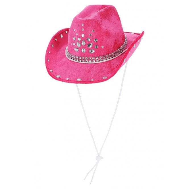 Adult Hot Pink Rhinestone Cowboy Hat 