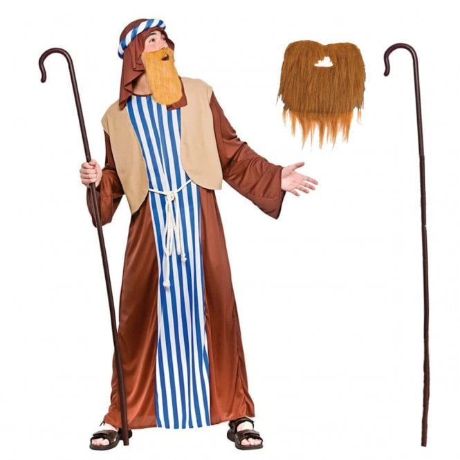 Adult Joseph Costume + Brown Crook + Brown Beard