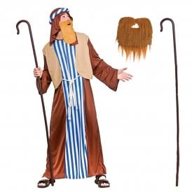 Adult Joseph Costume + Brown Crook + Brown Beard