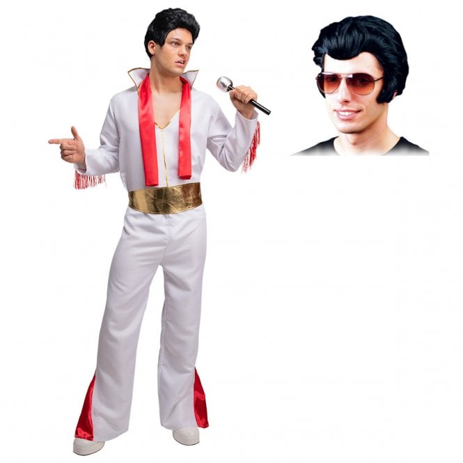 Adult King of Rock n Roll Costume + Rock n Roll King Wig