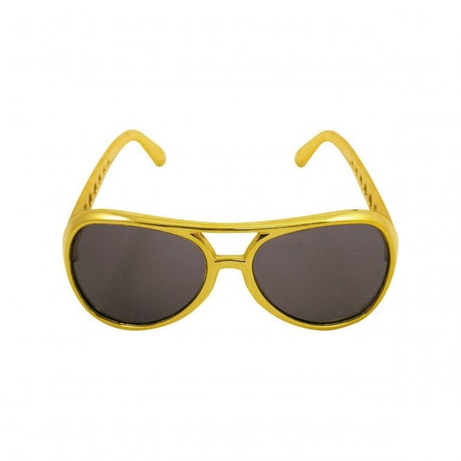 Adult King of Rock & Roll Gold Frame Glasses