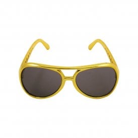 Adult King of Rock & Roll Gold Frame Glasses