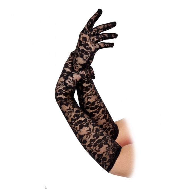 Adult Long Lace Black Gloves