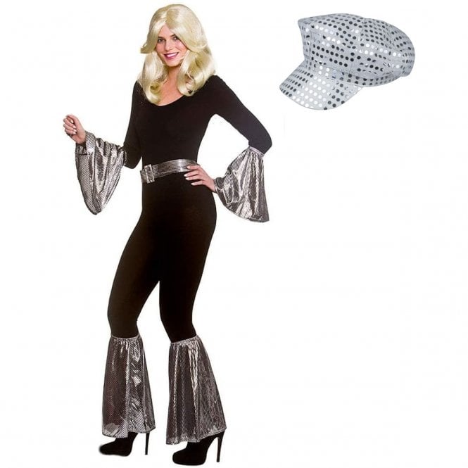 Adult Mamma Mia 5pc Accessory Set + 70's Silver Sequin Hat
