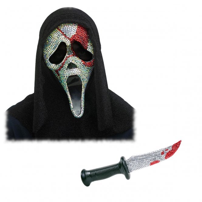 Adult Official Ghost Face® Deluxe BLOODY BLING Mask + BLING Knife 