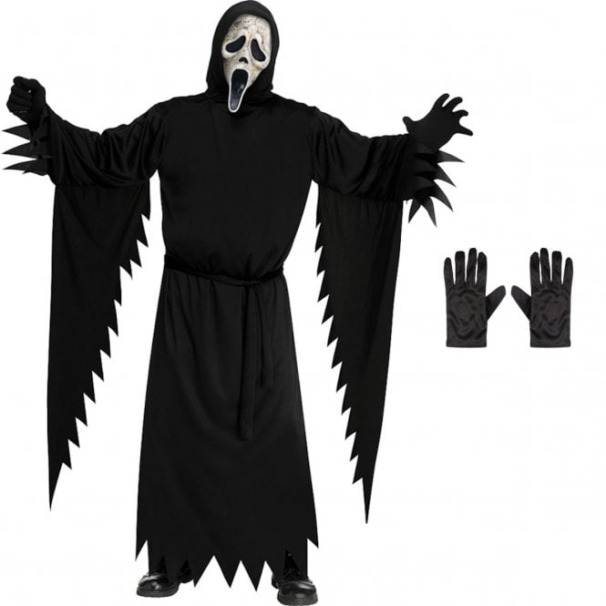 Adult Official Scream Ghost Face® *AGED COSTUME* + Black Gloves