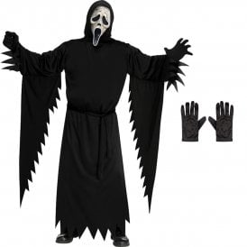 Adult Official Scream Ghost Face® *AGED COSTUME* + Black Gloves