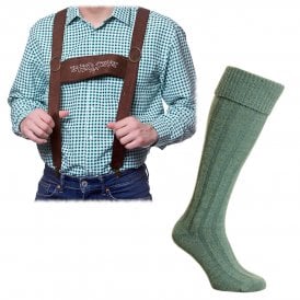 Adult Oktoberfest Braces + GREEN Wool Blend Socks 