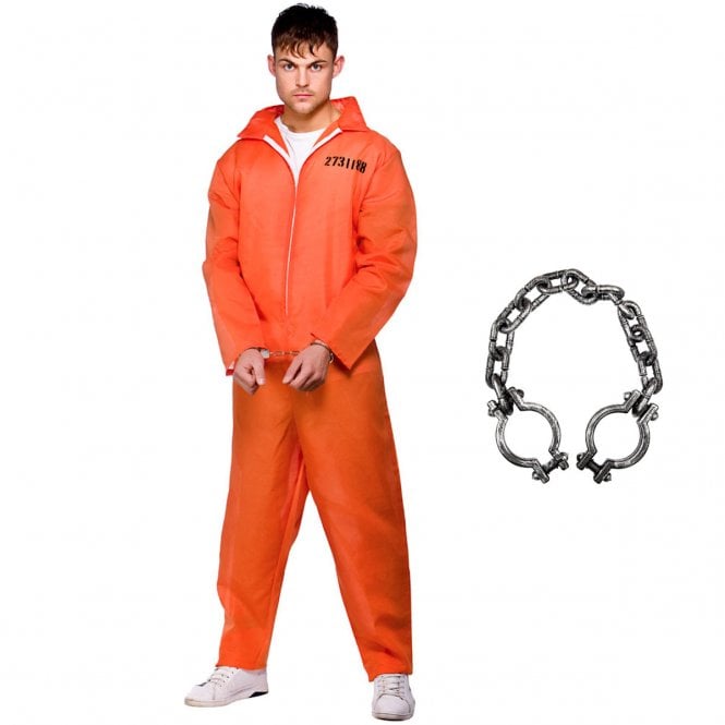 Adult Orange Convict + Hand Shackles