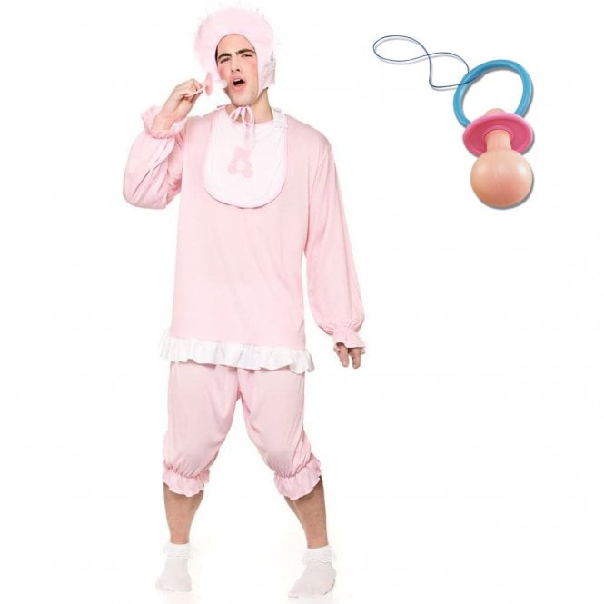 Adult Pink Cute Baby Girl + Jumbo Baby Dummy