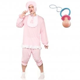 Adult Pink Cute Baby Girl + Jumbo Baby Dummy
