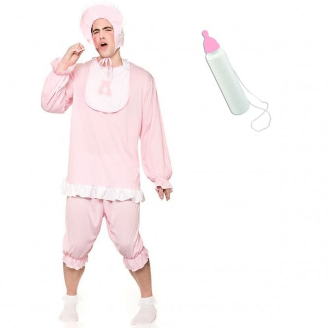 Adult Pink Cute Baby Girl + Pink Bottle