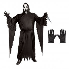 Adult PLUS SIZE Ghost Face® CLASSIC Costume + Black Gloves