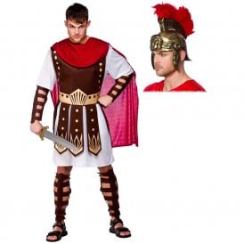 Adult Roman Centurion Costume + Roman Hard Helmet (2-Piece)