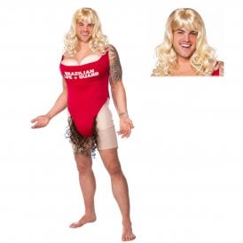 Adult Scary Mary Life Guard + Blonde Lifeguard (Pamela) Wig 