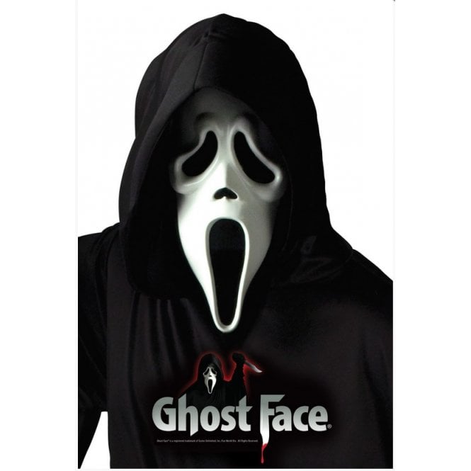 Adult Scream Ghost Face® WHITE Mask with Hood
