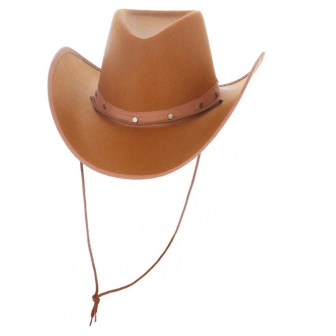 Adult Tan Felt Cowboy Hat 