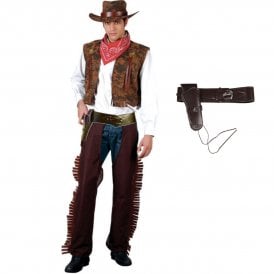 Adult Western Cowboy + BROWN Deluxe Holster
