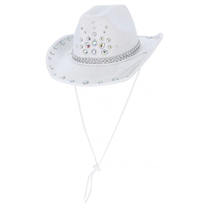 Adult White Rhinestone Cowboy Hat 