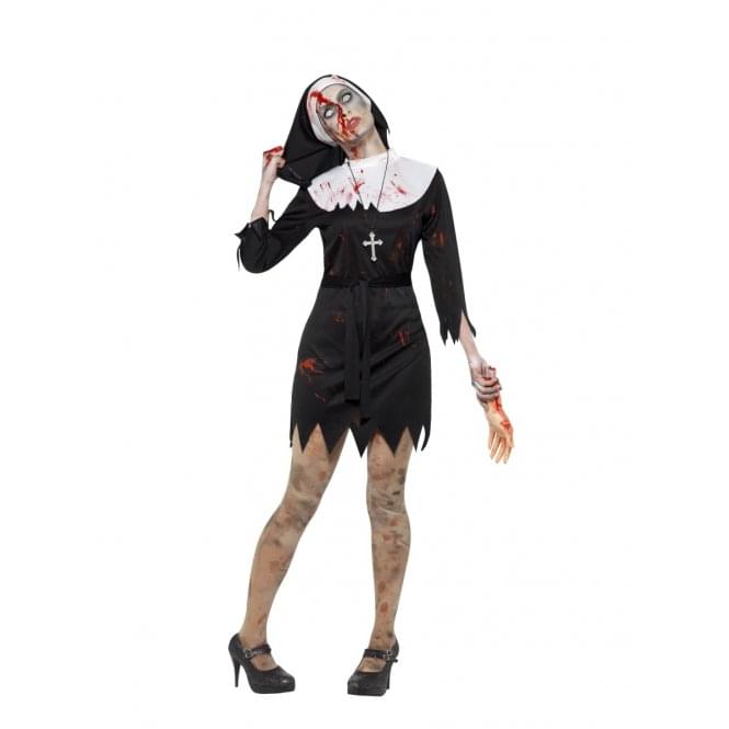 Adult Zombie Sister Costume with Metal Cross