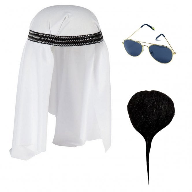 Arab Headpiece + Goatee Beard + Aviator Sunglasses