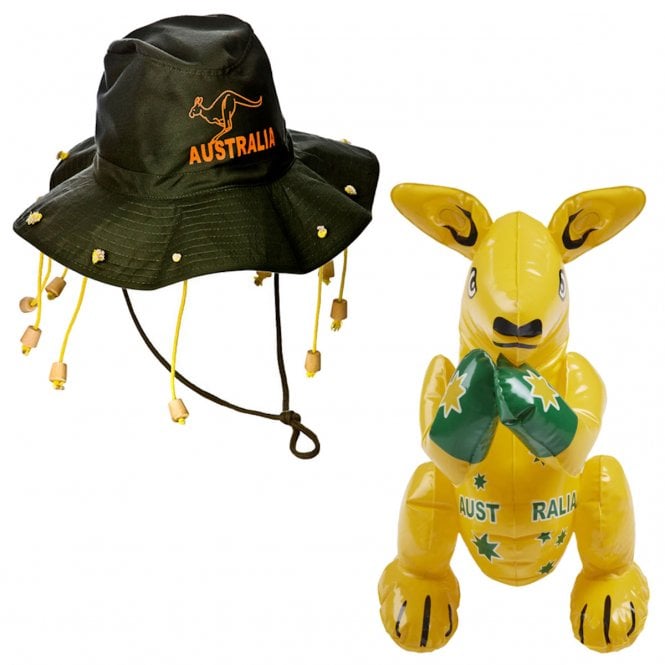 Australian Hat with Corks + Inflatable Kangaroo