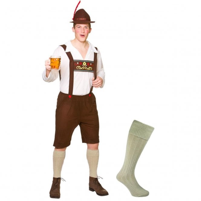 Bavarian Beer Guy (Brown) - Adult Costume Set (Costume, Wool Socks)