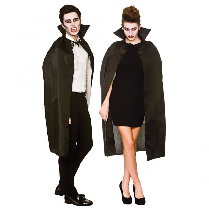 Black Cape with Collar (110cm) - Adult Accessory