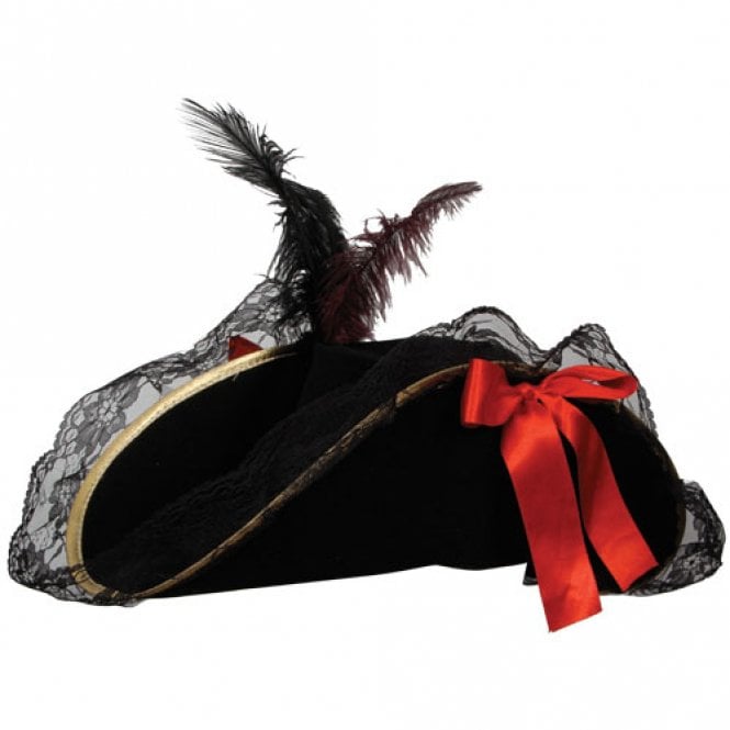 Black Deluxe Female Pirate Hat 