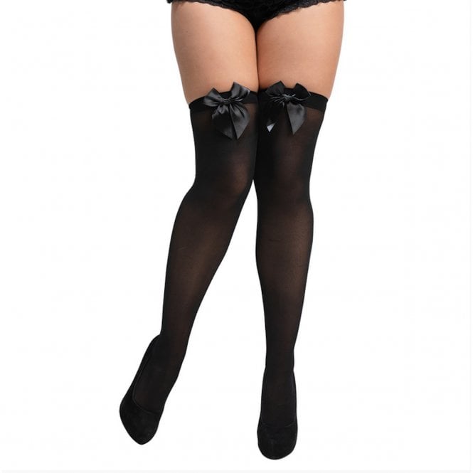 Black Stockings with Black Bows