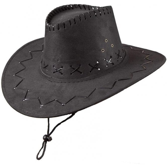 Black Suede Cowboy Hat - Adult Accessory