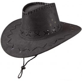 Black Suede Cowboy Hat - Adult Accessory