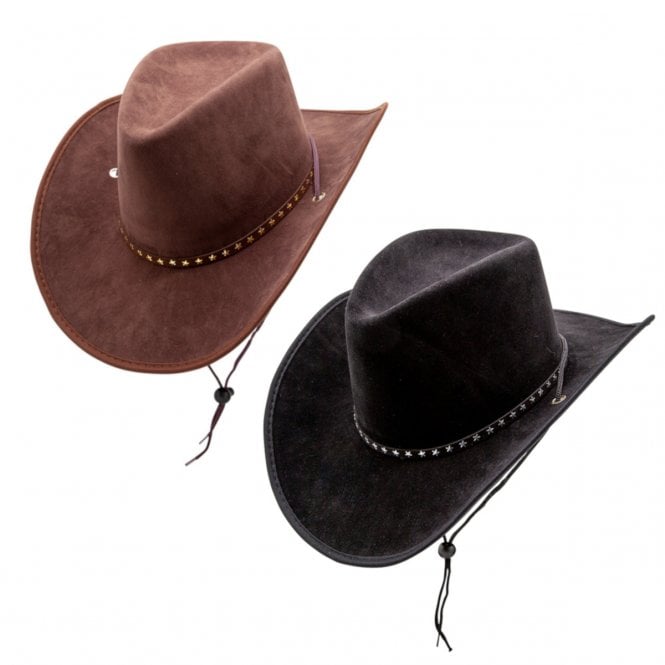 BLACK Texan Suede / Stars Cowboy Hat + BROWN Texan Suede / Stars Cowboy Hat