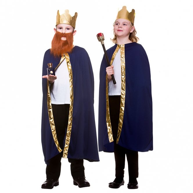 BLUE King, Queen or Wise Man Robe & Crown - Kids Accessory