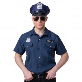 BLUE Police Shirt - Adult Accessory
