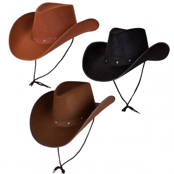 BROWN + DARK BROWN + BLACK Texan Cowboy Hat