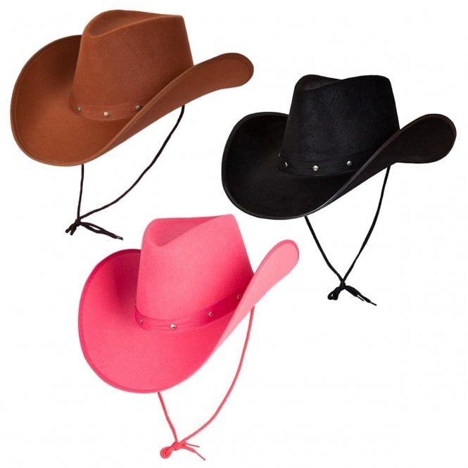 BROWN + PINK + BLACK Texan Cowboy Hat