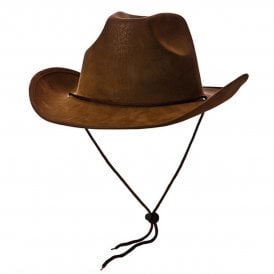 Cowboy Hat (Super Deluxe Brown Faux Suede) - Adult Accessory