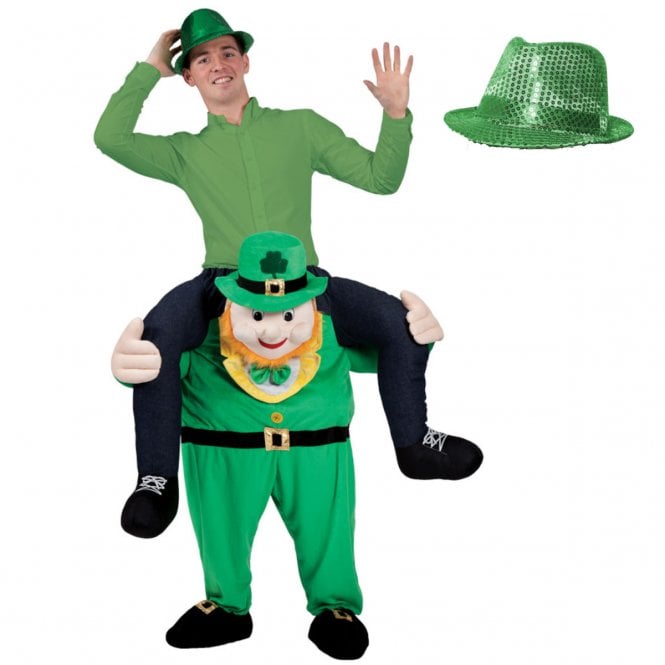 Carry Me Leprechaun + Irish GREEN Sequin Trilby Hat