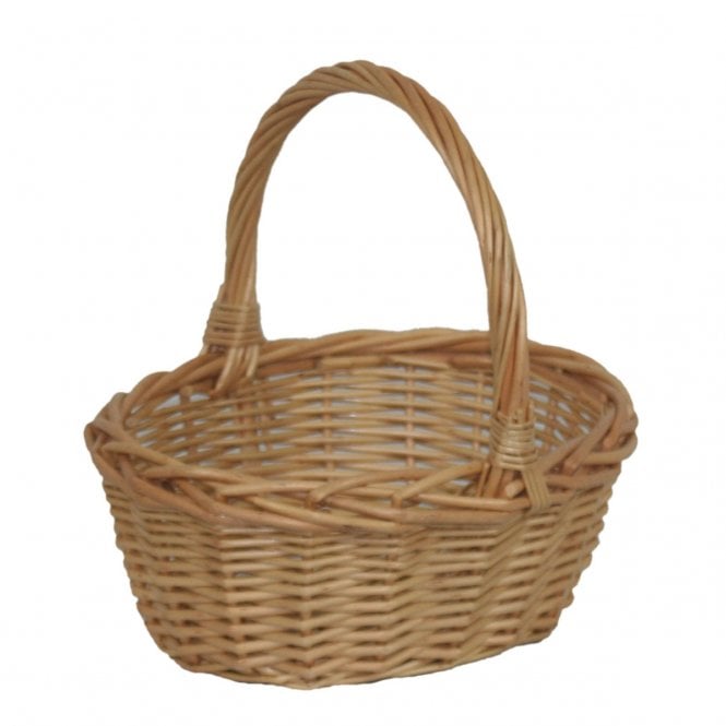 Child Light Brown Mini Oval Shopper Basket (L x W x H) 23 x 18 x 10cm