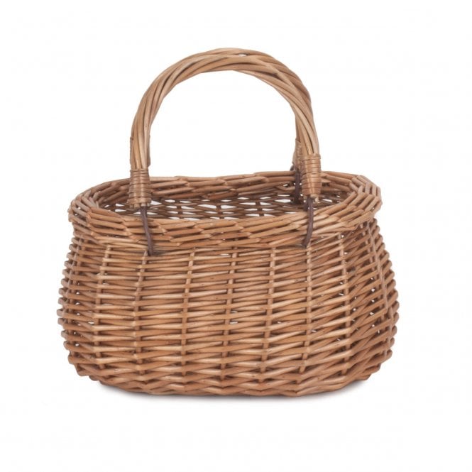 Child Light Steamed Swing Handled Coracle Shopper (L x W x H) Top: 20 x 12 x 15cm