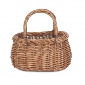 Child Light Steamed Swing Handled Coracle Shopper (L x W x H) Top: 20 x 12 x 15cm