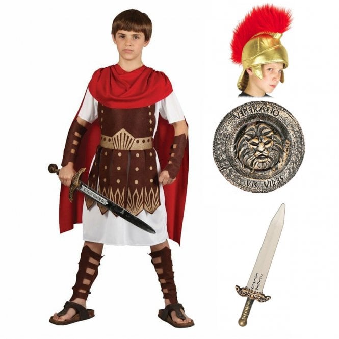 Roman Centurion + Fabric Helmet + Sword & Shield