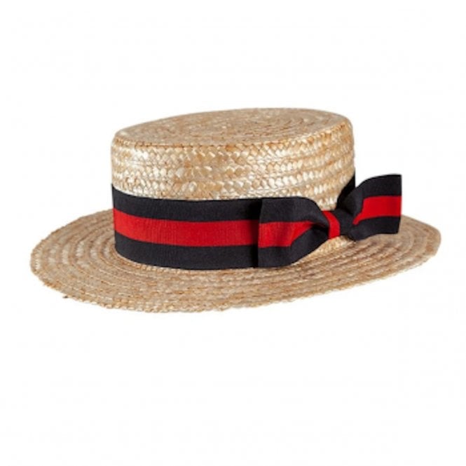 Classic Boater with Black & Red Band