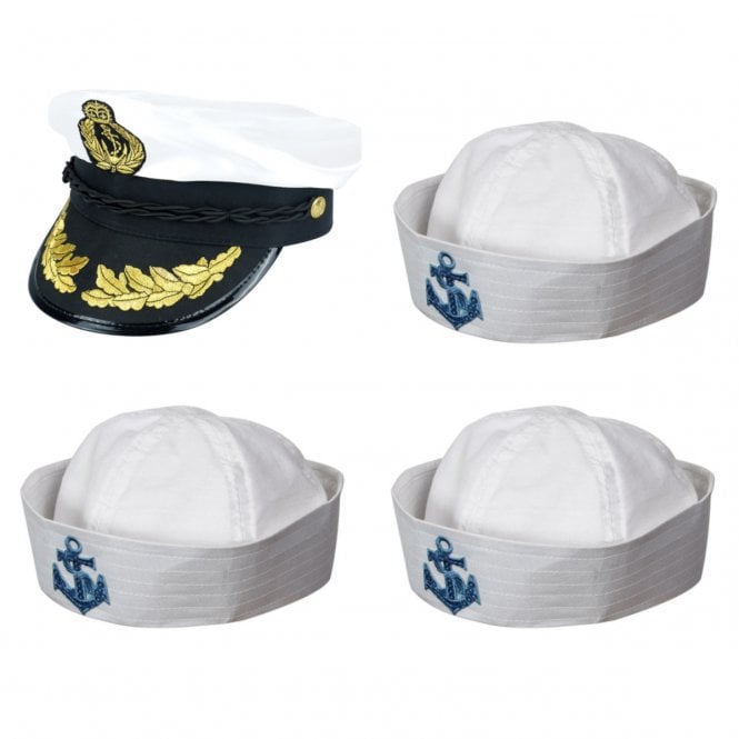Classic Captain Hat + Sailor Doughboy Hats (x3)