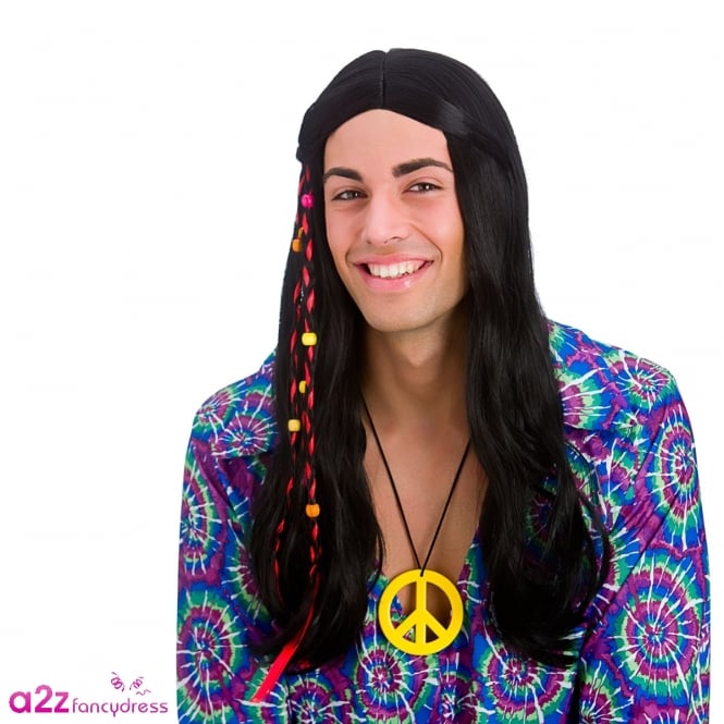 Cool Hippie Wig (Black) - Adult Accessory